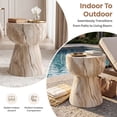 thumbnail image 4 of Dayalane Round Faux Stone Side Table, 15.5" Modern Hourglass End Table Indoor Outdoor, Brown Amber Look Accent Drink Stool for Living Room Patio, Fully Assembled, 4 of 11