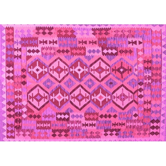 Ahgly Company Indoor Rectangle Southwestern Pink Country Area Rugs, 7' x 9'