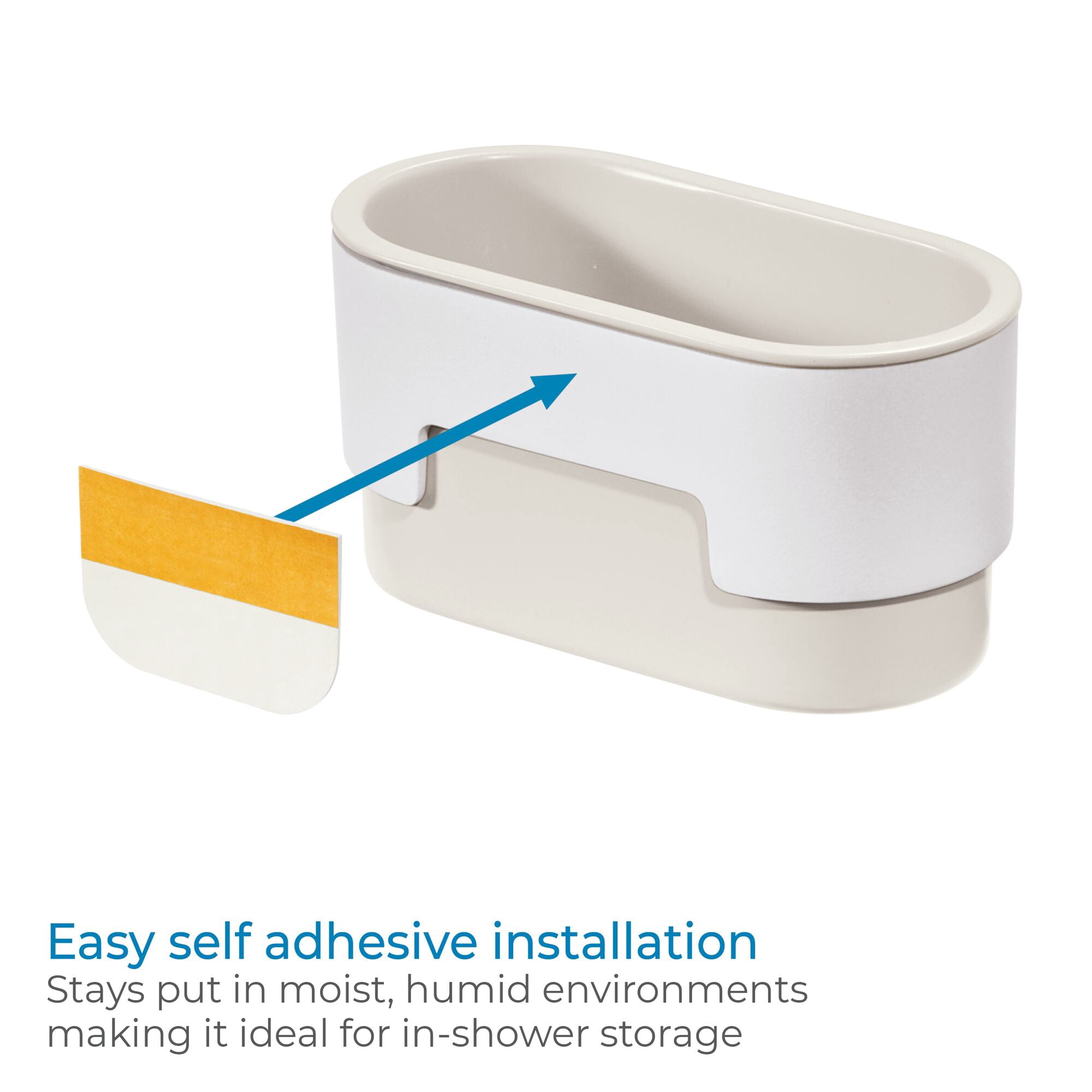iDesign Adhesive Soap Dish – Orleans Collection - Coconut/White