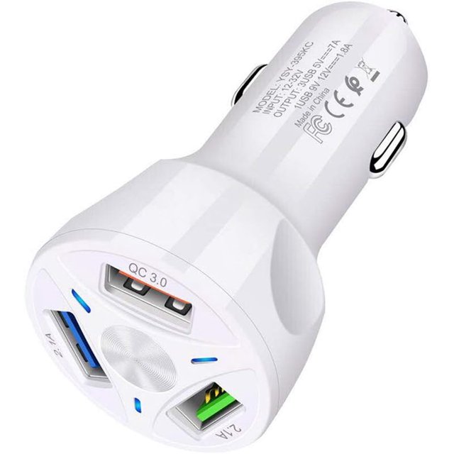 Car Charger Portable 3 USB Ports QC 3.0 Fast Charger For Mobile Phones
