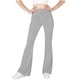 thumbnail image 1 of Pantalones de yoga de pierna ancha para niña, con bolsillos, de cintura alta, informales, acampanados, para bailar, correr, hacer deporte y yoga, de poliéster., 1 of 7