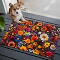 thumbnail image 4 of Red Orange Floral Area&nbsp;Rug 2x3ft Spring Flower Green Leaf Plant Farm Watercolor Non-Slip&nbsp;Washable Square&nbsp;Rugs Soft Felt Indoor Floor Mat for Bedroom Kitchen Living Room Bathroom, 4 of 9