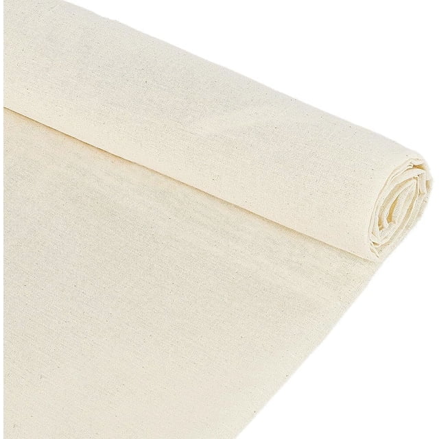 Tela de muselina de algodón con estampado floral blanco, 5,5 yardas x 63 pulgadas. Tela de algodón para costura, 100% algodón natural.