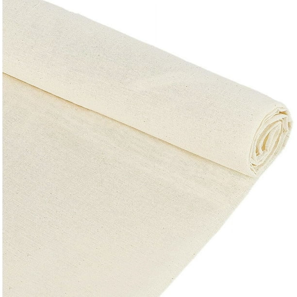 Tela de muselina de algodón con estampado floral blanco, 5,5 yardas x 63 pulgadas. Tela de algodón para costura, 100% algodón natural.