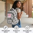 thumbnail image 3 of Binienty Duck Camo Pink Bow Girls Bookbag Age 10-12 17 Inch Waterproof Backpack with Side Pockets School Bag Children Back to School Gifts, 3 of 8