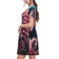 thumbnail image 2 of Rateoe Ocean Seahorse Pattern Women’s Short Sleeve Dress – Casual Elegant Summer A-Line Dress for Everyday Wear, 2 of 6