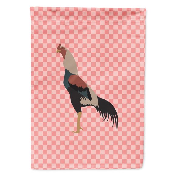Caroline's Treasures BB7838GF Kulang Chicken Pink Check Flag Garden Size , Small, multicolor