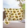 thumbnail image 6 of Pack of 2 Outdoor Pillow Covers, Cute Yellow Sunflower Print Waterproof Square Throw Pillowcase Cushion Decorative Pillow Covers for Couch Patio Tent, 24x24 in, 6 of 6