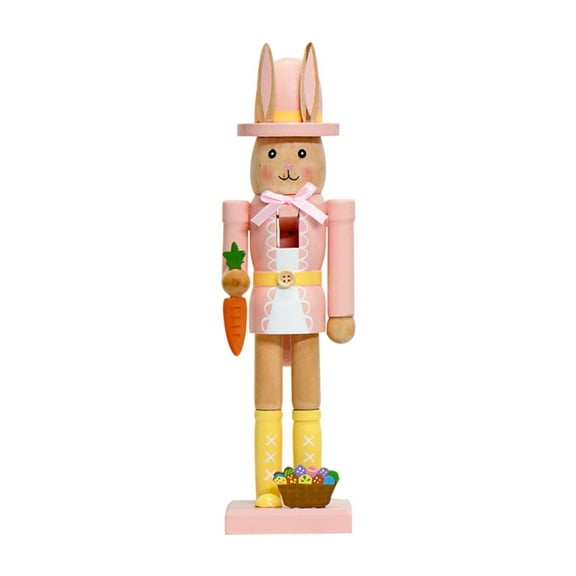 guohui Easter Bunny Nutcracker Decor Easter Decoration for Party Decor Holiday Home Pink