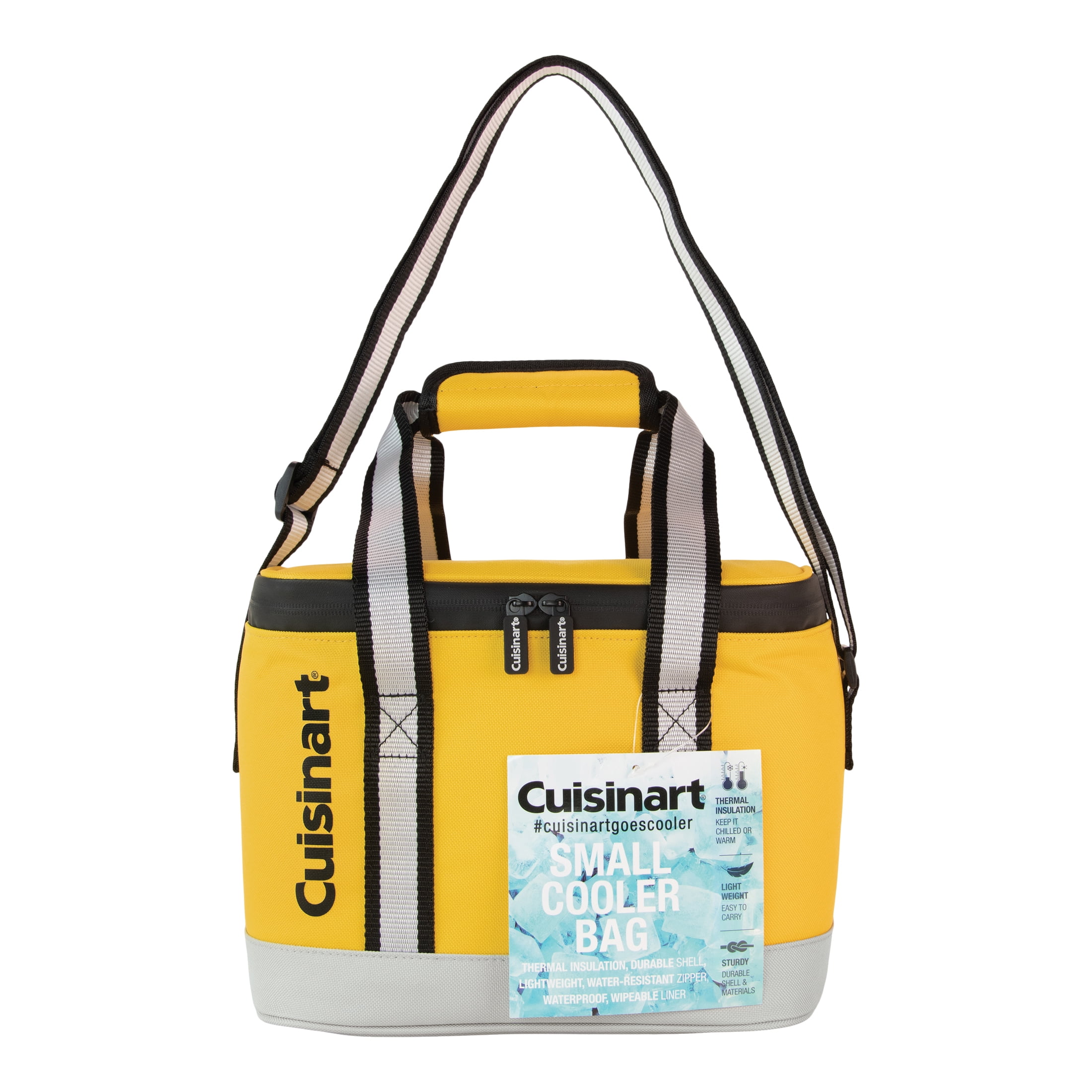 Cuisinart Square Lunch Tote Cooler, Yellow, Holds up to 8-12oz cans