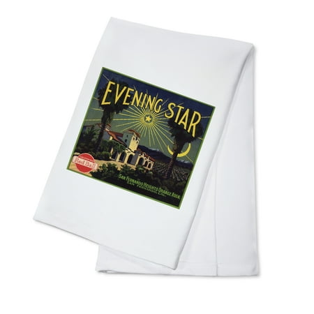 Evening Sun 16 Piece - Evening Star Brand - San Fernando, California - Citrus Crate Label (100% Cotton Kitchen Towel)