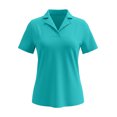 thumbnail image 4 of vigerkar Women's Polo Shirts Lapel Collar V Neck Short Sleeve Blouse Dressy Casual Tunic Tops (Green, S), 4 of 7