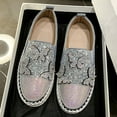 thumbnail image 5 of Silver Women Rhinestone Slip-On Shoes Round Toe Shallow Thick Bottom Comfortable Casual Wear, 5 of 9