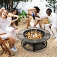 thumbnail image 2 of 36Inch 3-in-1 Outdoor Fire Pit , Wood Burning, BBQ Grill & Table Convertible, 2 of 5