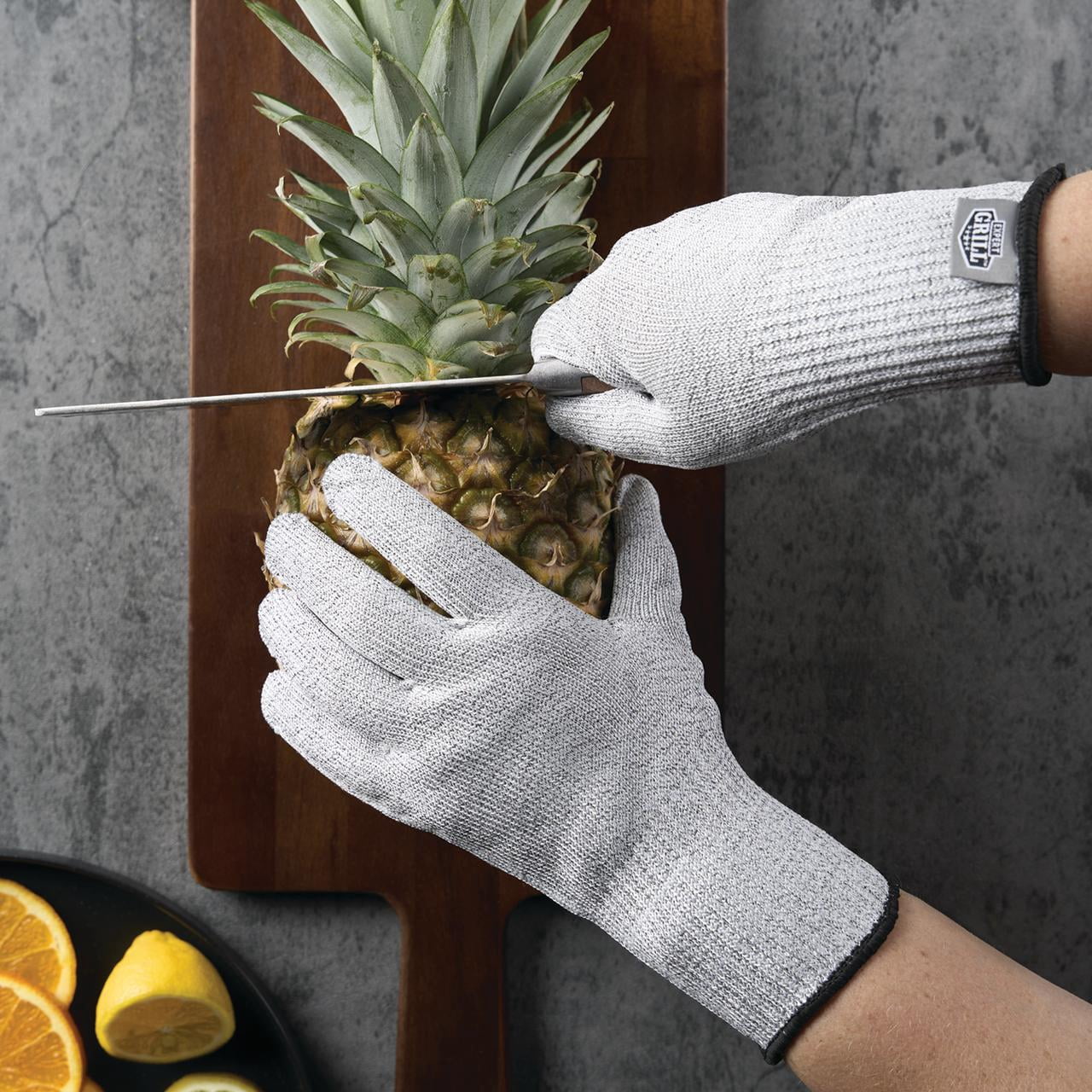 Expert Grill Cut Resistant Knitting Gloves, ANSI CUT A4, One Size Fits Most, Washable Food Grade