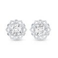 thumbnail image 2 of Rosec Jewels Lab Grown Diamond Studs - Vintage Style 2 Carat Diamond Earrings with Screw Back (6 mm, EF-VS Quality), 10K White Gold, 2 of 6