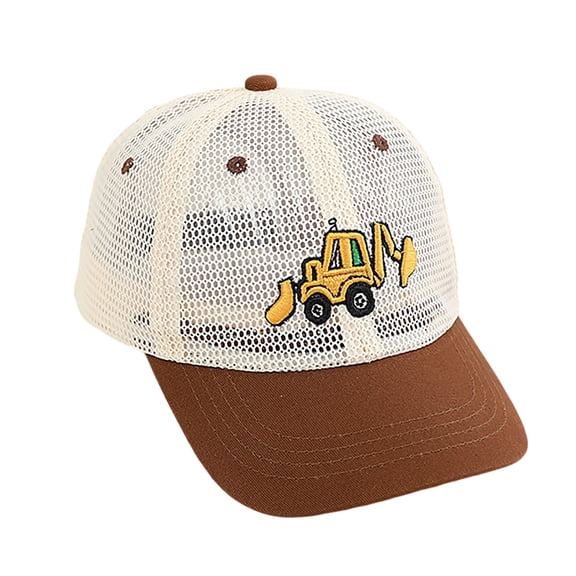 REDARER Kids Excavator Mesh Baseball Cap, Breathable Two-Tone Sun Hat for Summer Outdoor Play,2-8 Years