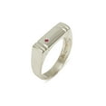 thumbnail image 1 of LBG British Made 14k White Gold Natural Ruby Mens Band Ring - 25 size options - Size 11.5, 1 of 5