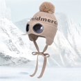 thumbnail image 2 of MEICHEN Winter Beanie Hat With Goggles Fashion Solid Color Warm Trapper Hat Knitted Skull Cap for Skiing Cycling, 2 of 7