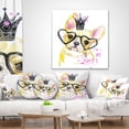 thumbnail image 4 of Designart Funny Dog with Large Glasses - Contemporary Animal Throw Pillow - 18x18, 4 of 5
