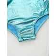 thumbnail image 5 of Sxiwei Kids Girls Long Sleeve Metallic Ballet Dance Leotard Bodysuit Gymnastic Skating Jumpsuit Blue Green 12, 5 of 7