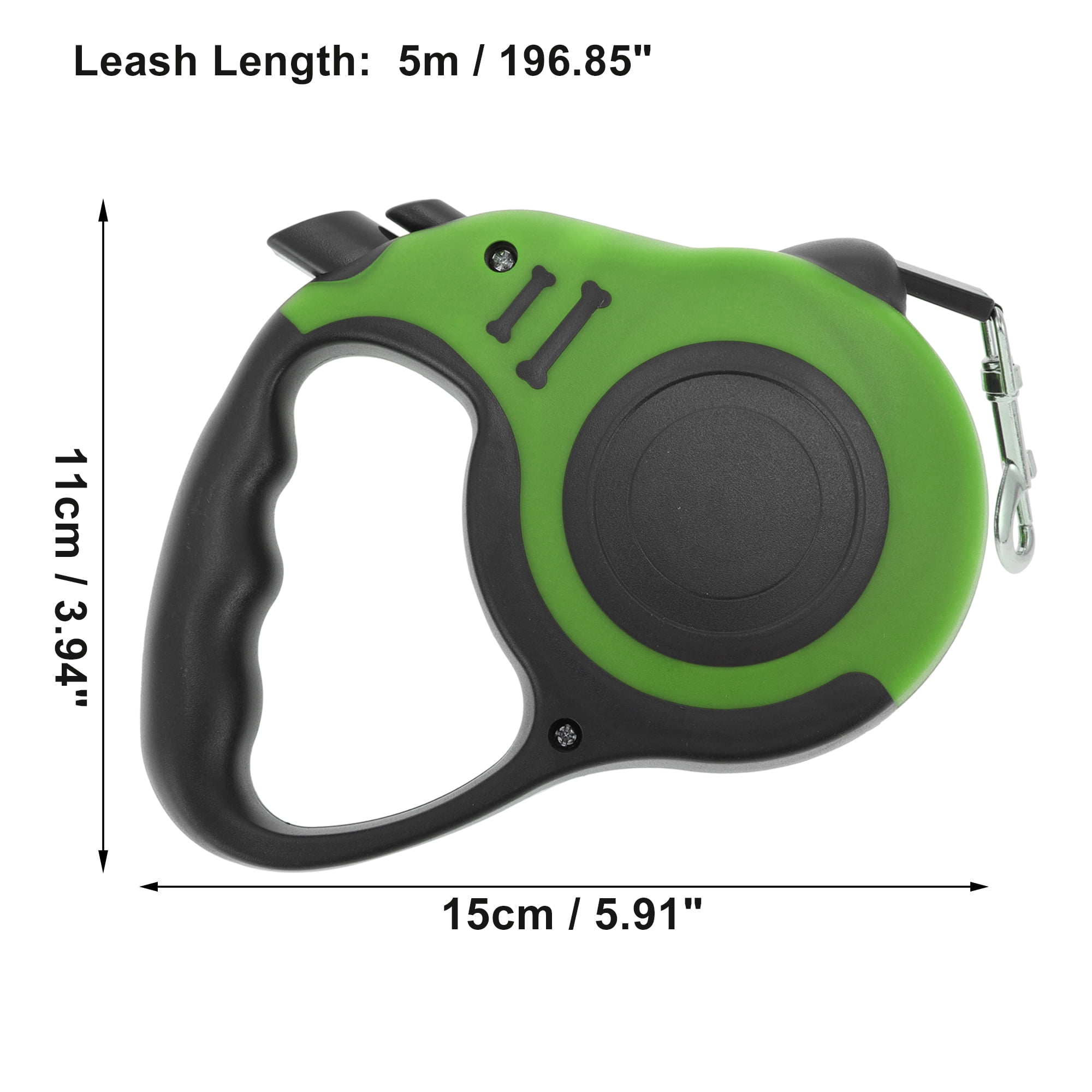 Unique Bargains Retractable Pet Leash Ergonomic Dog Leash with Handle Green 196.85"