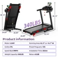 thumbnail image 2 of Treadmill for Home, 3.8HP Folding Treadmill with Incline, 300 lbs Capacity, Bluetooth & Heart Rate Sensor, Space-Saving Design, Heavy-Duty, 2 of 9