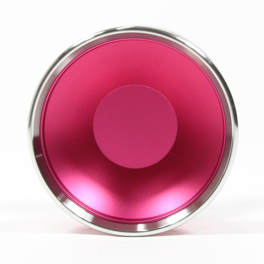 yoyofriends Netrunner Yo-Yo - Bi-Metal - 7075 Aluminum with Hollow Stainless Steel Rims (Rose Red w/Raw Rims)