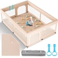 thumbnail image 1 of Parque infantil Omzer con alfombrilla de 71 x 59 pulgadas corral extragrande para bebés y niños pequeños, 1 of 5
