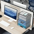 thumbnail image 5 of INTIGE 9-Tier Mesh desktop Paper Letter Tray Desk Organizer with Handles for Office ,Black, 5 of 6