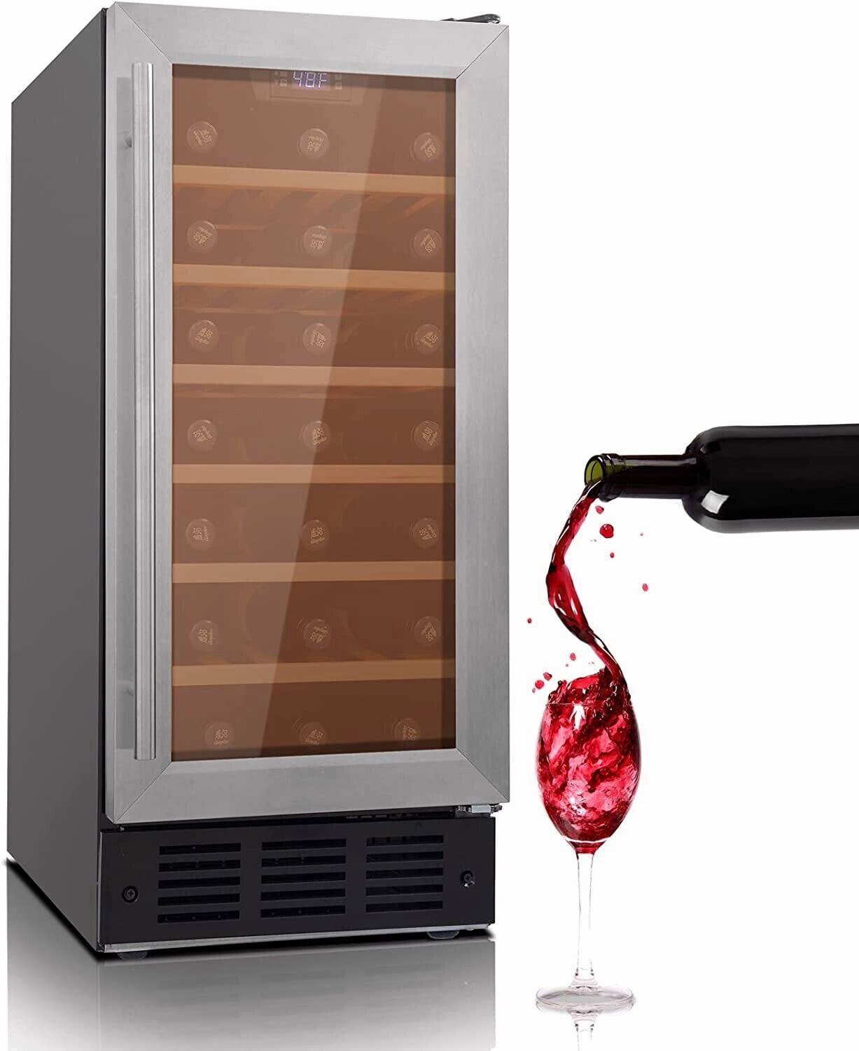 Smad Wine Fridge 31 Bottle With Digital Temperature Control & Stainless Steel