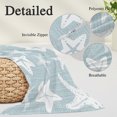 thumbnail image 5 of Coastal Starfish Pillow Covers Queen, Sky Blue Nautical Vintage Marine Life Soft Brushed Microfiber Breathable Throw Pillow Covers, Decorative Pillowcase with Zipper for Sofa Couch Bedroom 20"x30", 5 of 9