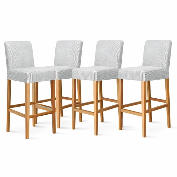 AUQ Dining Chair Covers Set of 4, Stretch Slipcovers for Kitchen Dining Room, Light Gray