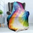 thumbnail image 4 of Magic Soft Flannel Fleece Throw Blanket, Psychedelic Open Book of Fairy Tales on Gradient Rainbow Color Floral Background, Cozy Plush for Indoor and Outdoor Use, 60" x 80", Multicolor, by Ambesonne, 4 of 5