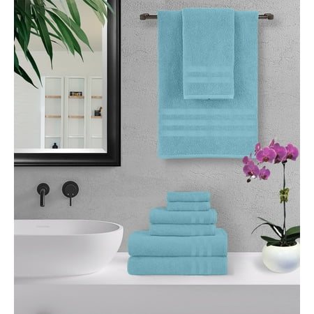 100 Cotton 6 Piece Towel Set 2 Bath Towels Hand And Washcloths Super Soft High Quality Absorbent Fade Resistant 650 Gsm Made In India Canada - What Color Hand Towels For Gray Bathroom