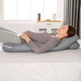 thumbnail image 4 of Pregnancy Pillow for Sleeping, U Shaped Body Pillow, Maternity Pillow for Pregnant Women with Cotton Cover, Grey Stripes, 51x23.6 inch, 4 of 5