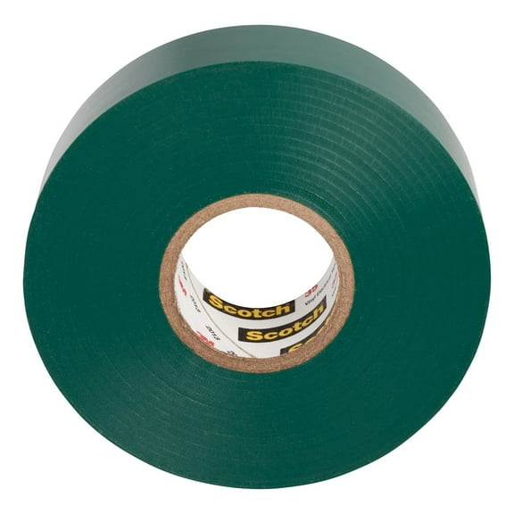 Scotch Vinyl Color-Coding Electrical Tape 35, Green Color, Professional Grade, Non Corrosive, Rubber-Based Adhesive, 3/4 in x 66 ft