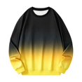 thumbnail image 5 of Mens Fashion Gradient Sweatshirt Casual Loose Long Sleeve Crewneck Pullover Tops Yellow M, 5 of 5