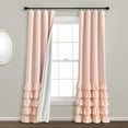 thumbnail image 2 of Lush Decor Allison Ruffle 100% Lined Blackout Solid Pattern Rod Pocket Window Curtain Panel White Single 40X84, 2 of 8