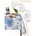 thumbnail image 5 of Blue Watercolor Floral Suqare Tablecloth - 54 x 54 Inch, Spring Flower Abstract Art Waterproof & StainResistant Tablecloth, Washable Oil-proof Table Cover for Dining/Party/Wedding/Camping/Buffet, 5 of 9