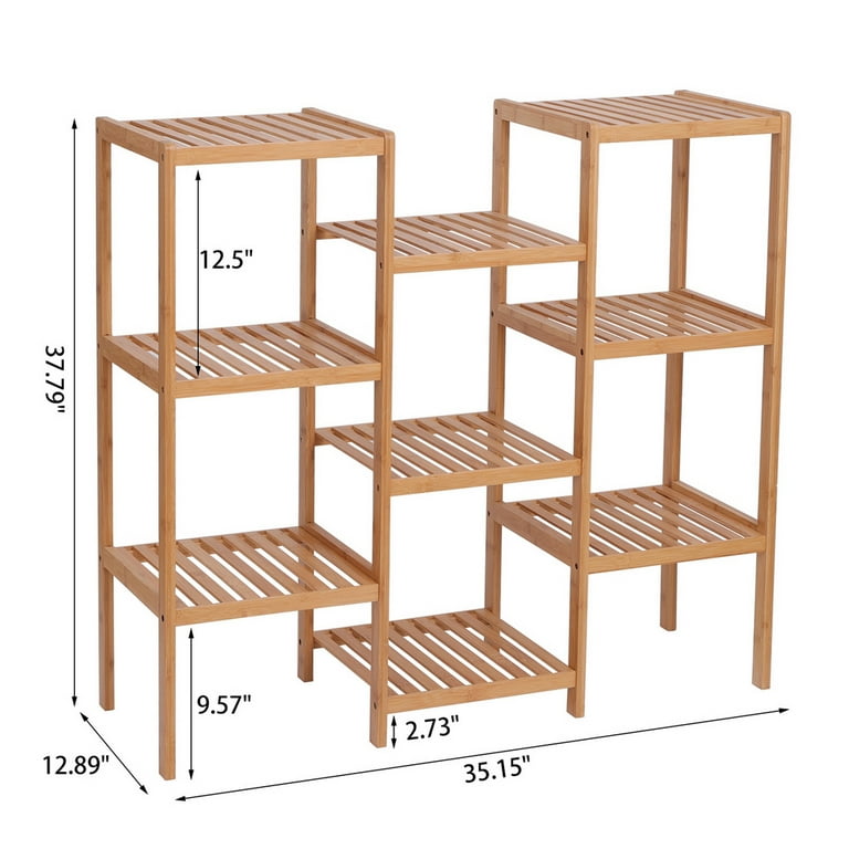 100% Bamboo High-Grade Plant Shelf Multi - factory Functional 9-Layer Shelf Flower Pot S