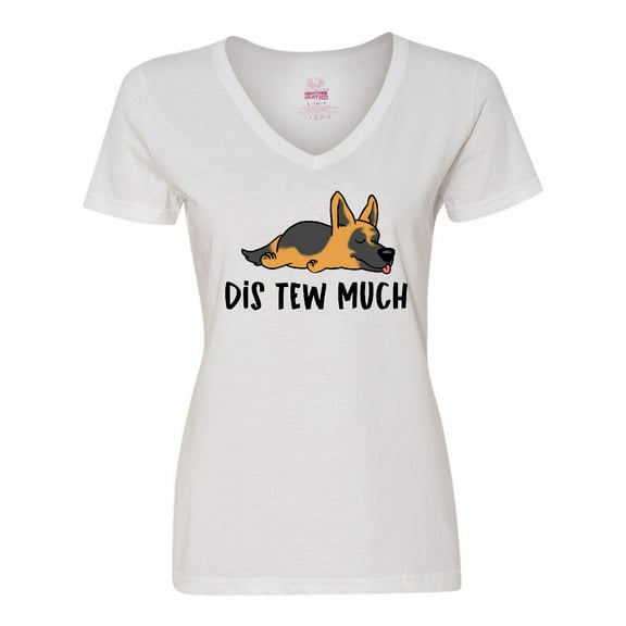 Inktastic Napping Dis Tew Much German Shepherd Women's V-Neck T-Shirt