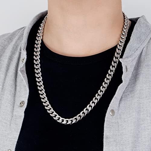 Men 925 Sterling Silver Solid Miami Cuban Chain Necklace 10MM &12MM- Curb Cuban 18 "20 "22" 24 "26" 28" Thick Big Link Choker For Man - Fine Jewelry