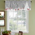 thumbnail image 3 of Grey Christmas Curtain Valances for Windows, Kitchen Valance Window Treatments Panel 2 Pack, Snowflake Winter Xmas Tree Rod Pocket Short Curtains for Bathroom Bedroom 60 x 18 Inch, 3 of 8