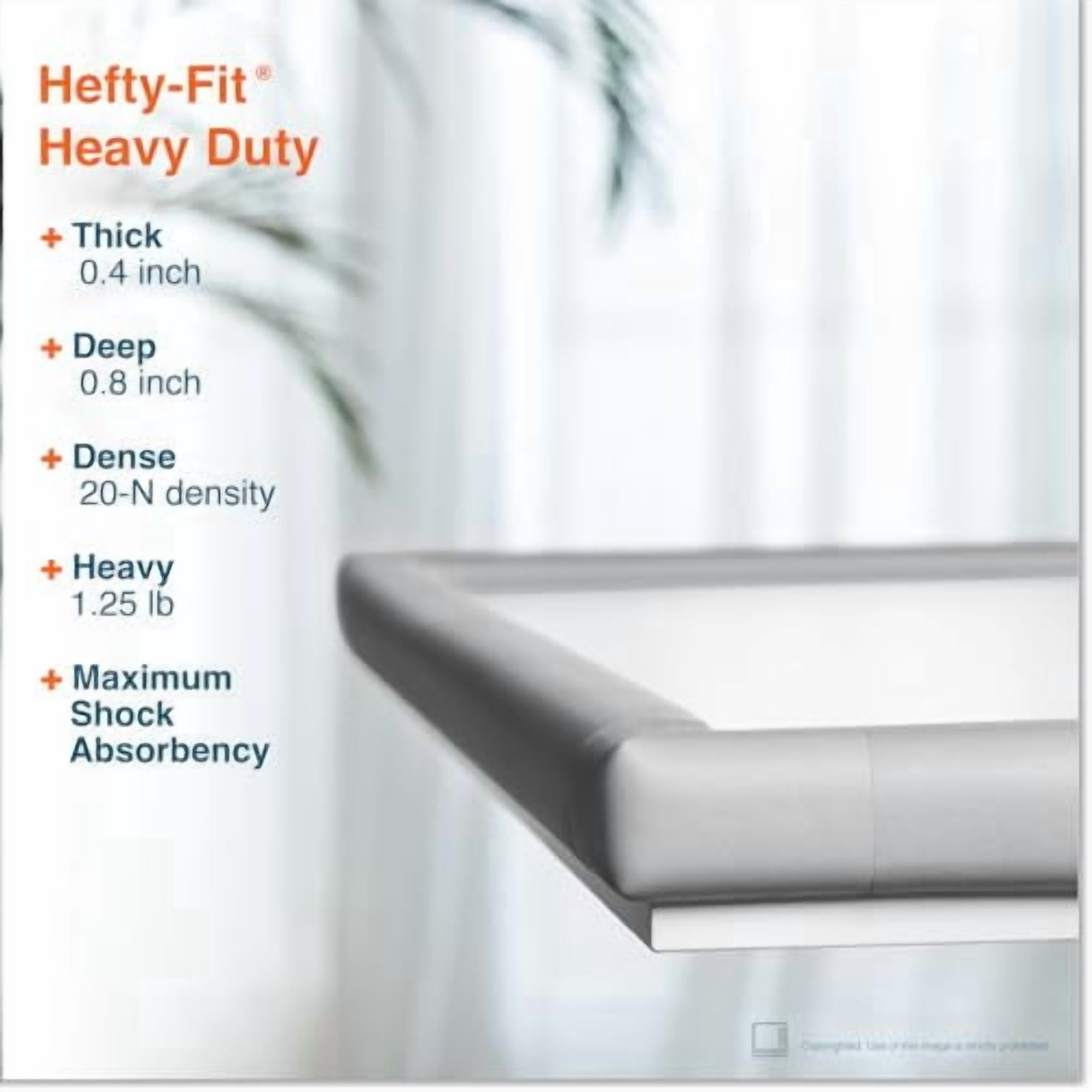 HeftyFit Edge Corner Protector Baby Proofing (Large 15ft Edge 4 Corners), Heavy-Duty, Soft NBR Rubber Foam, Furniture Fireplace Safety Bumper Guard, 3M Adhesive, Stone Grey