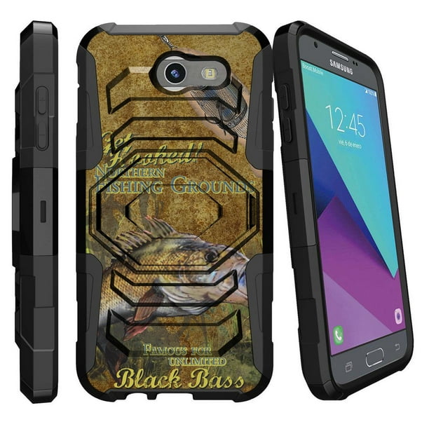 Samsung Galaxy J3 Emerge Case Galaxy J3 17 Case J3 Pro Case Armor Reloaded Extreme Rugged Protector With Kicsktand And Bonus Holster Big Bass Fishing Walmart Com Walmart Com