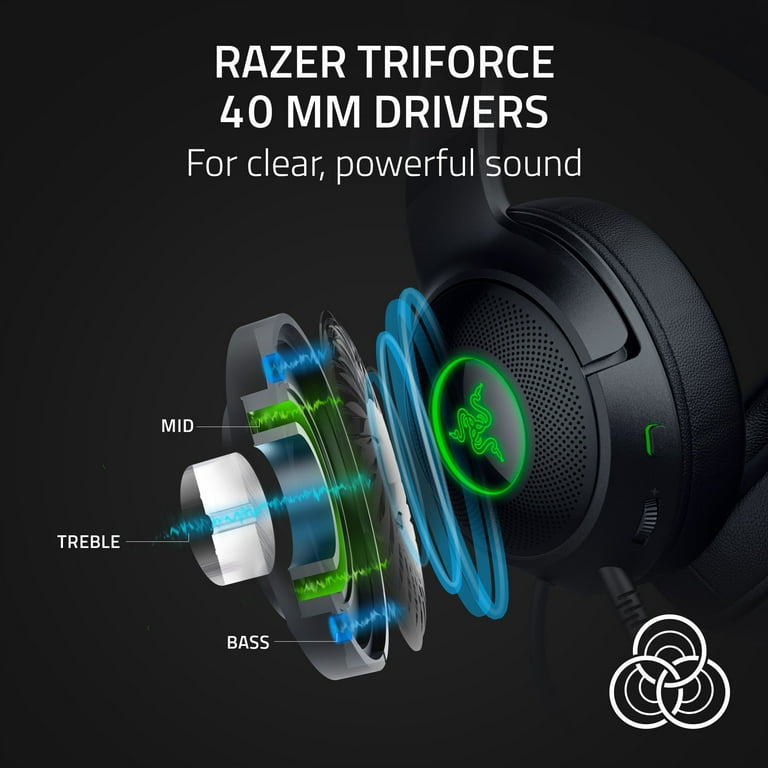 Razer Kraken Kitty V2 Wired Headset for PC Stream Reactive RGB Lighting 325 g Black
