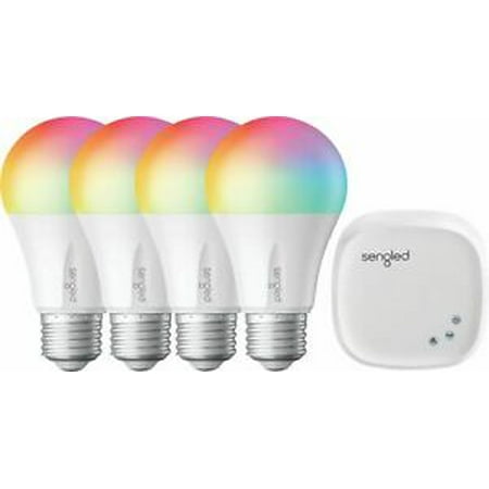 Sengled - Smart A19 LED 60W Bulbs Starter Kit Works with Amazon Alexa & Google Assistant (4-Pack) - Multicolor