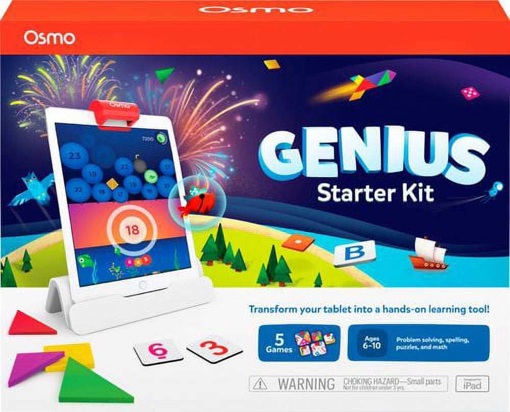  Osmo - Genius Starter Kit for iPad & iPhone - 5 Educational  Learning Games - Ages 6-10 - Math, Spelling, Creativity & More - STEM Toy  Gifts for Kids, Boy 