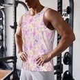 thumbnail image 5 of Gukieu colorful Butterflies Print Men's Quick Dry Fitness Vest, Round Neck Sleeveless Fitness Bodybuilding Top-4X-Large, 5 of 7